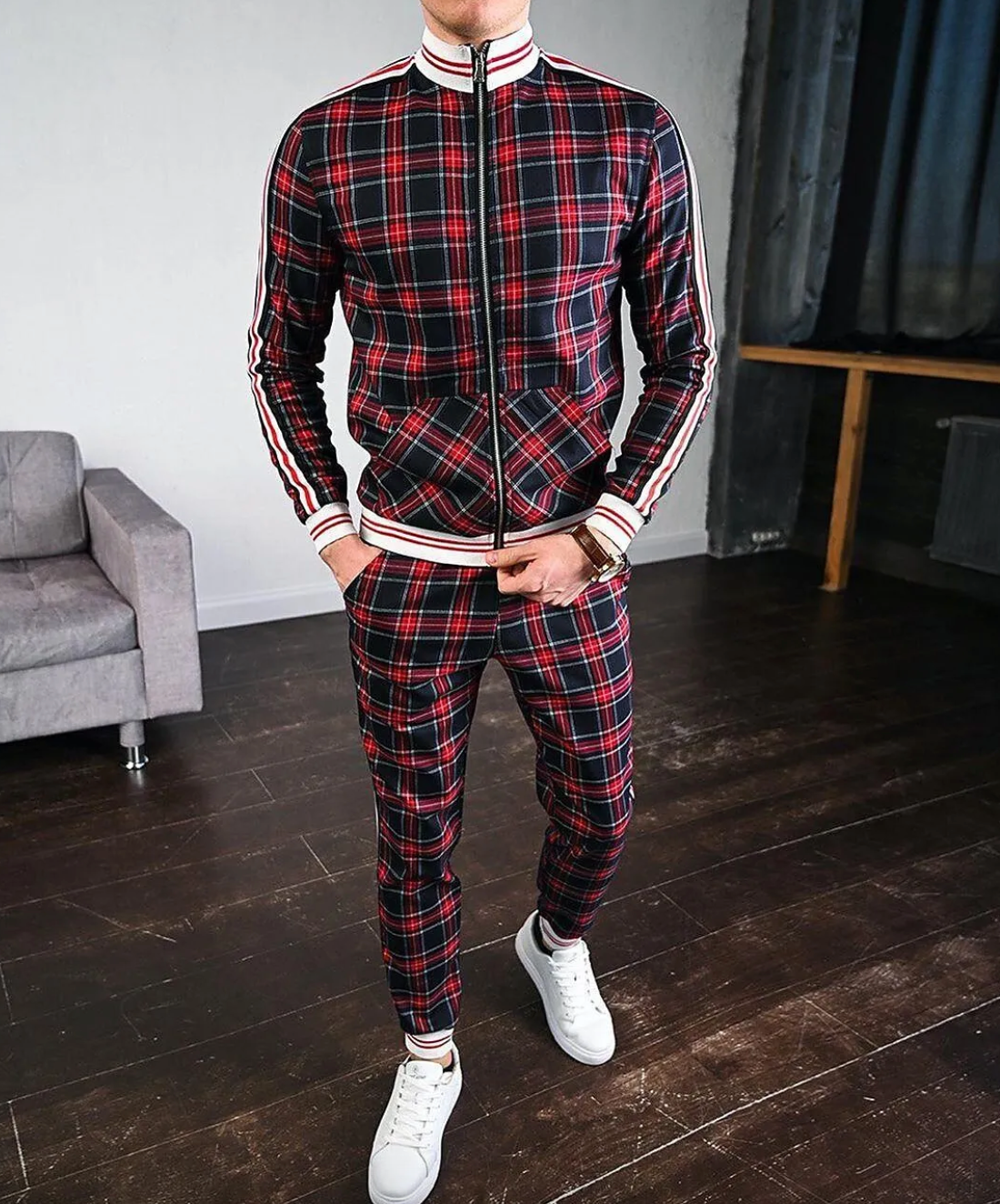 Greg / Stijlvol Polyester Vrijetijdstrackpak