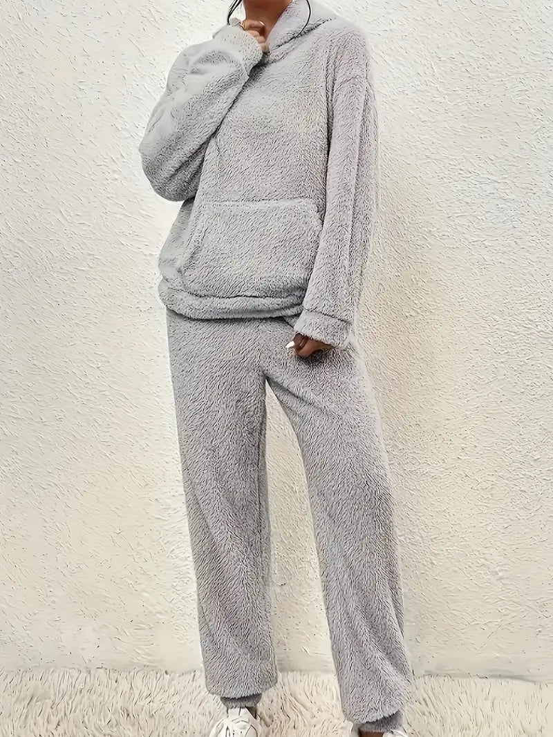 Bogudarzyna -  Teddy Pants Set z Kapturem i Kieszenią